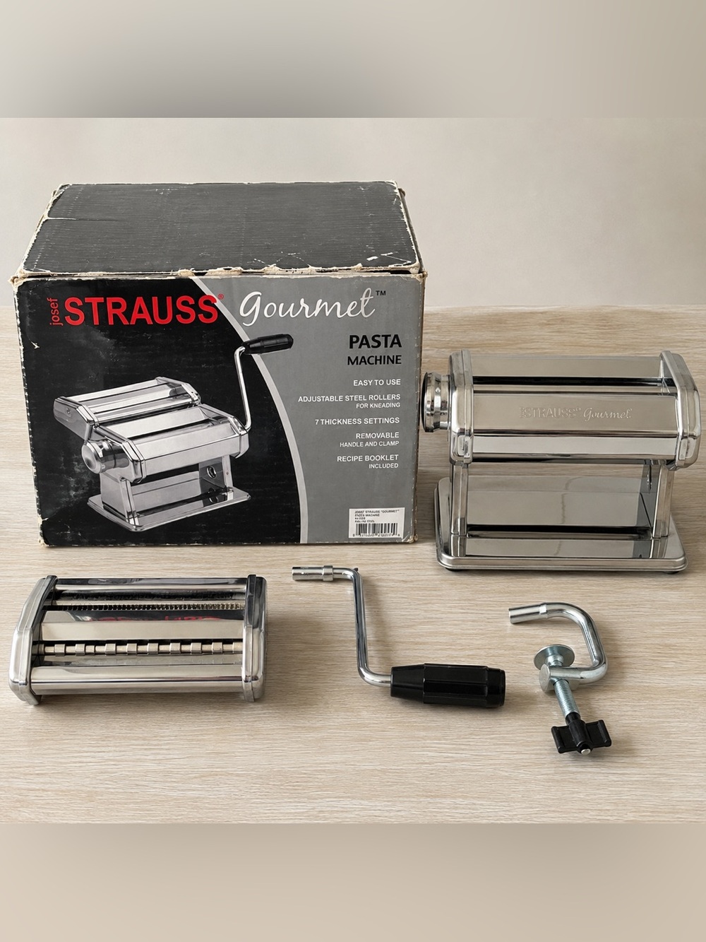 Josef Strauss Gourmet Pasta Machine Complete Set OpenBox NeverUsed w/OriginalBox